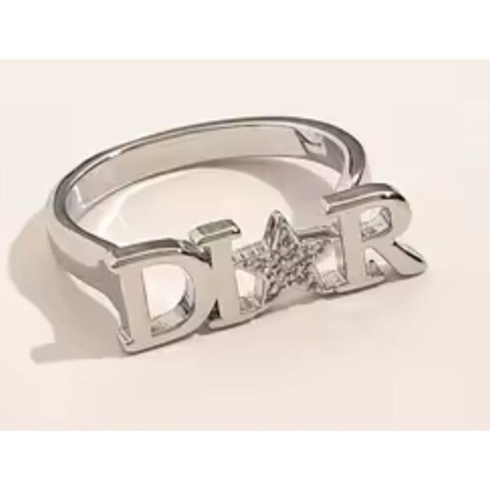 Dior Star‎ Ring Silver Tone Fashion Statement Ring adjustable to size